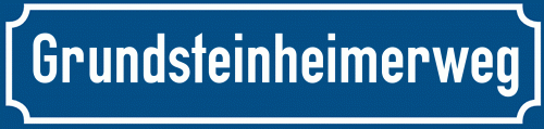 Straßenschild Grundsteinheimerweg