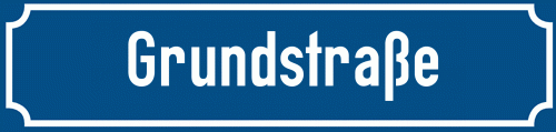 Straßenschild Grundstraße zum kostenlosen Download