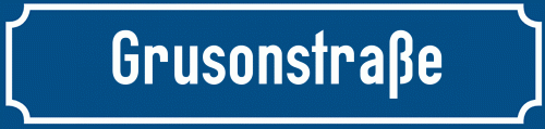 Straßenschild Grusonstraße zum kostenlosen Download
