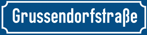 Straßenschild Grussendorfstraße zum kostenlosen Download