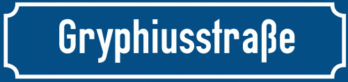 Straßenschild Gryphiusstraße