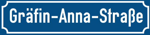 Straßenschild Gräfin-Anna-Straße
