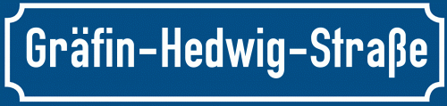 Straßenschild Gräfin-Hedwig-Straße