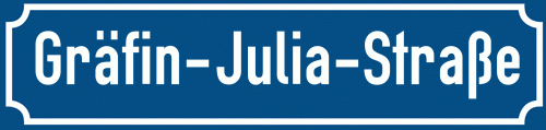 Straßenschild Gräfin-Julia-Straße