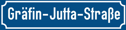 Straßenschild Gräfin-Jutta-Straße