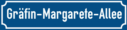 Straßenschild Gräfin-Margarete-Allee