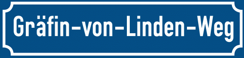 Straßenschild Gräfin-von-Linden-Weg