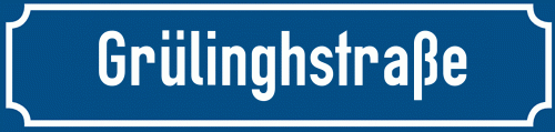 Straßenschild Grülinghstraße zum kostenlosen Download