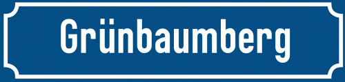 Straßenschild Grünbaumberg