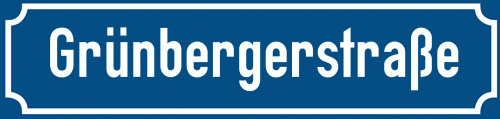 Straßenschild Grünbergerstraße zum kostenlosen Download