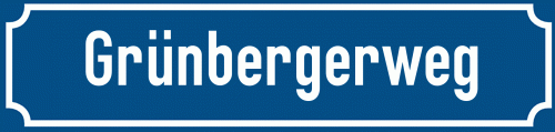 Straßenschild Grünbergerweg