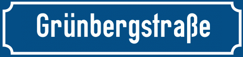 Straßenschild Grünbergstraße zum kostenlosen Download