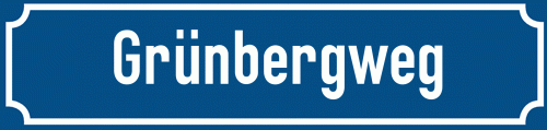 Straßenschild Grünbergweg