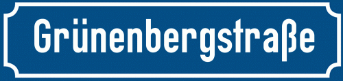 Straßenschild Grünenbergstraße
