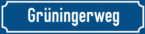 Straßenschild Grüningerweg