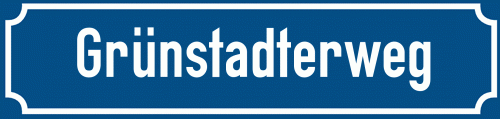 Straßenschild Grünstadterweg
