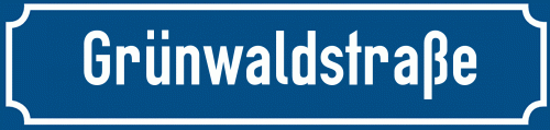 Straßenschild Grünwaldstraße