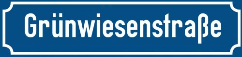 Straßenschild Grünwiesenstraße