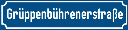 Straßenschild Grüppenbührenerstraße