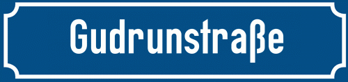 Straßenschild Gudrunstraße