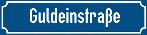 Straßenschild Guldeinstraße zum kostenlosen Download