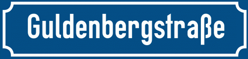 Straßenschild Guldenbergstraße zum kostenlosen Download