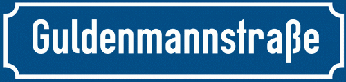Straßenschild Guldenmannstraße zum kostenlosen Download