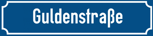 Straßenschild Guldenstraße