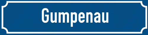 Straßenschild Gumpenau
