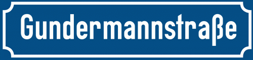 Straßenschild Gundermannstraße
