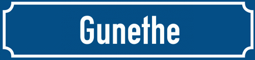 Straßenschild Gunethe