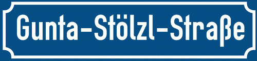 Straßenschild Gunta-Stölzl-Straße