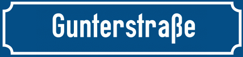 Straßenschild Gunterstraße zum kostenlosen Download
