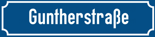 Straßenschild Guntherstraße zum kostenlosen Download