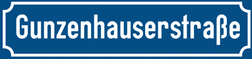 Straßenschild Gunzenhauserstraße zum kostenlosen Download