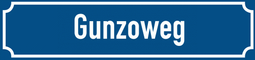 Straßenschild Gunzoweg