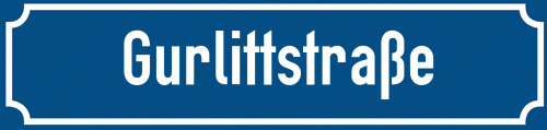 Straßenschild Gurlittstraße zum kostenlosen Download