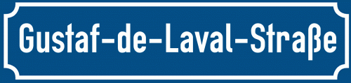 Straßenschild Gustaf-de-Laval-Straße