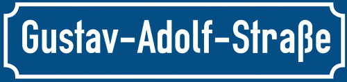 Straßenschild Gustav-Adolf-Straße zum kostenlosen Download