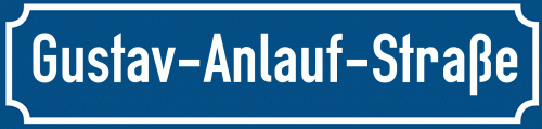 Straßenschild Gustav-Anlauf-Straße