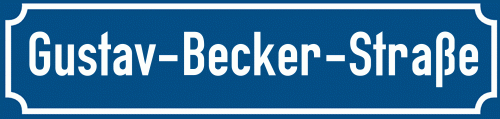 Straßenschild Gustav-Becker-Straße