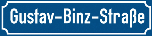 Straßenschild Gustav-Binz-Straße