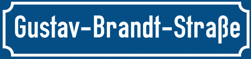 Straßenschild Gustav-Brandt-Straße zum kostenlosen Download