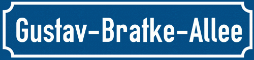 Straßenschild Gustav-Bratke-Allee