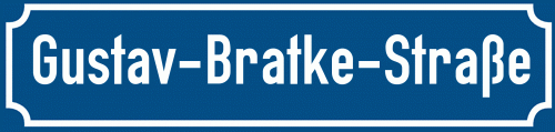 Straßenschild Gustav-Bratke-Straße