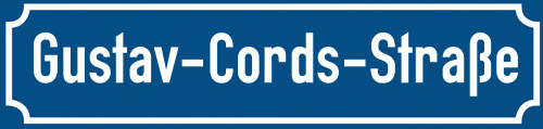 Straßenschild Gustav-Cords-Straße