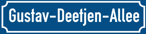 Straßenschild Gustav-Deetjen-Allee