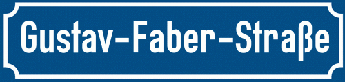 Straßenschild Gustav-Faber-Straße