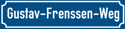 Straßenschild Gustav-Frenssen-Weg