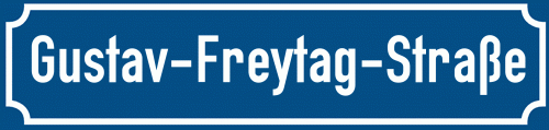 Straßenschild Gustav-Freytag-Straße zum kostenlosen Download